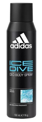 1 Can Adidas Ice Dive Deo Body Spray 150 ml 48hr for comfort and freshness