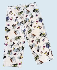 Vintage LESLIE FAY Americana Destination Hollywood Print Crop Pants Size 14