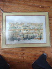 SHMUEL KATZ (1926-2010), Print  on Paper, Nazareth Old City  Signed Israel 28"