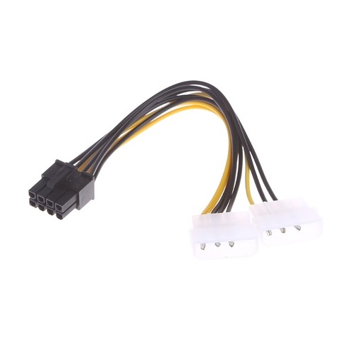 2 x 4-Pin Molex LP4 to 8-Pin PCI for Express Video Card ATX PSU Power Adapter - Picture 7 of 8