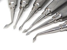 6Pcs Set Dental Spade Elevators Concave Tip Root Extraction Straight Left Right