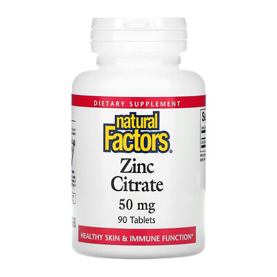 Natural Factors Zinc Citrate 50 mg, 90 Tablets