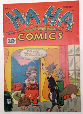 Ha Ha Comics #13 Scarce Golden Age Funny Animal Vintage Creston Comic 1944