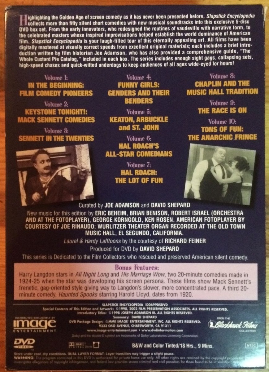 Slapstick Encylopedia DVD 5 Disc Set Charlie Chaplin Buster Keaton