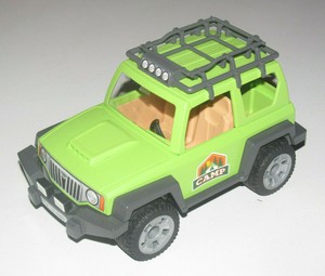 Playmobil Accessoire Decor Voiture 4x4 Vert Avec Attelage Galerie New Ebay