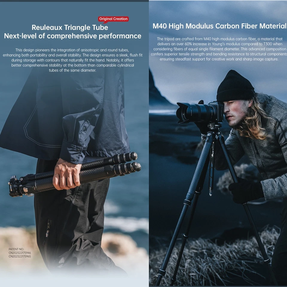 Tripé de viagem Falcam TreeRoot 61" F38 Pro bloqueio rápido com cabeça esférica 5kg/11lbs - Imagem 2 de 4