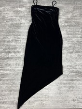 Arianna by Rachel Kaye Dress Womens 6 Black Velour Sleeveless Made in USA Vtg