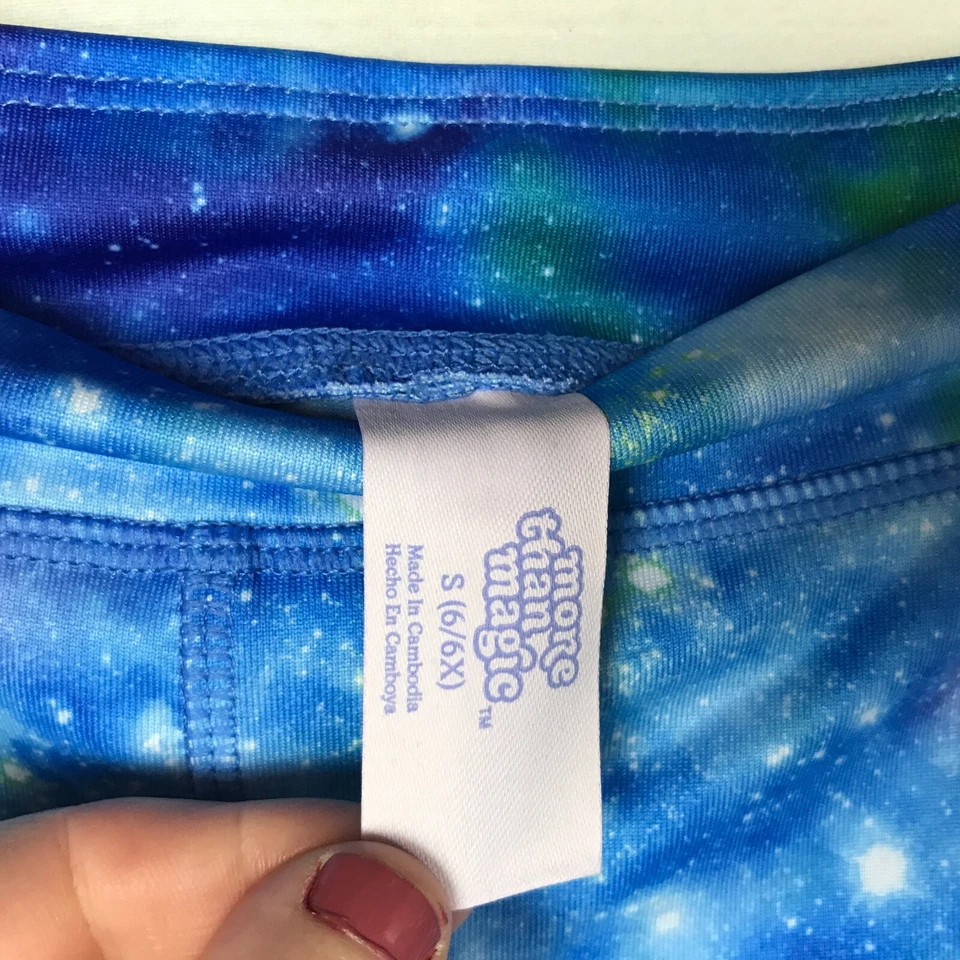 Leggings More Than Magic Niñas Pequeños Azul Estampado Galaxia Gimnasia Elastizados Foto 4 de 4