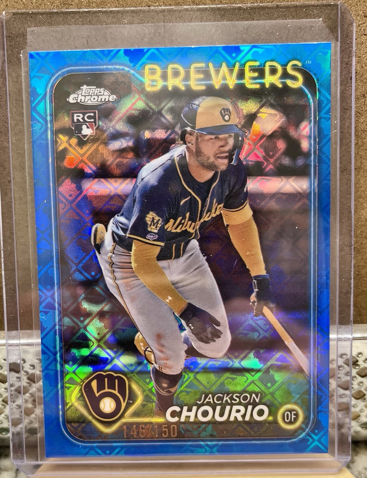2024 Topps Chrome #161 Jackson Chourio Blue Logofractor #/150