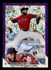 2023 Topps Chrome Update  Purple Speckle Refractor Xzavion Curry RC Auto #/299