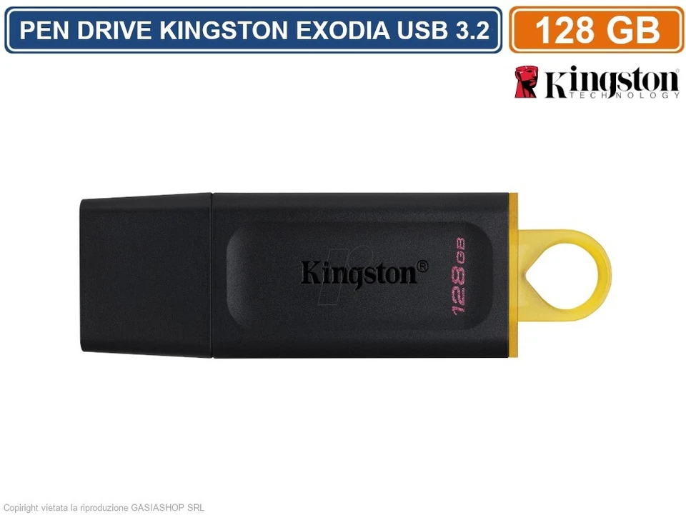 PEN DRIVE KINGSTON DTX/128GB USB 3.2 DATA TRAVELER 128GB PENNETTA CHIAVETTA - Immagine 2 di 2