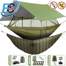 Camping Hammock With Mosquito Net Under Quilt Blanket Rainfly Cover Tent Tarp