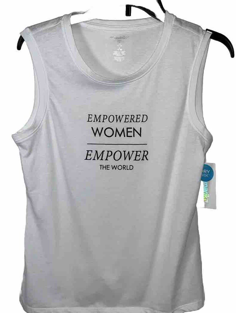 Marika White Empower Women's Tank Small Activewear Scoop Neck