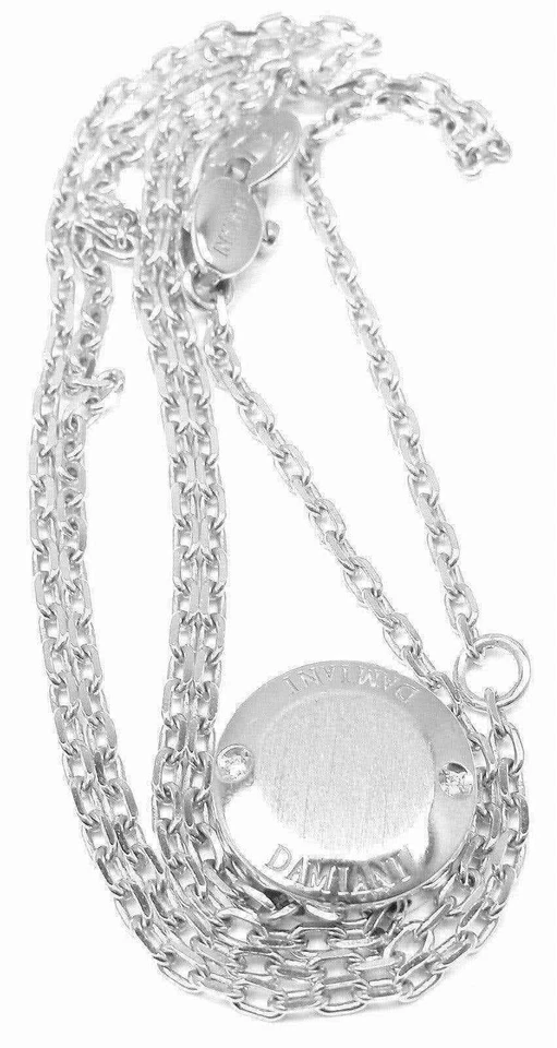 Authentic! Damiani Blasoni Diamond 18k White Gold Pendant Necklace - Image 4 of 4