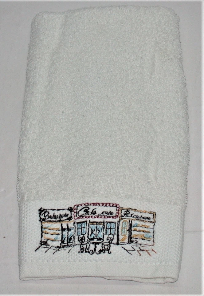 Toalla de mano bordada 100 % algodón Revere Mills Inc. ~ blanca ~ 16" x 25" **NUEVA** Foto 2 de 2