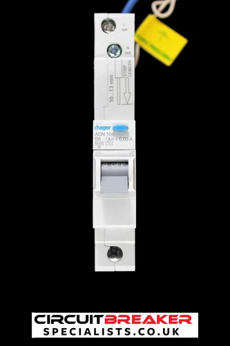 HAGER 6 AMP CURVE B 6kA 30mA RCBO TYPE AC ADN106 106360