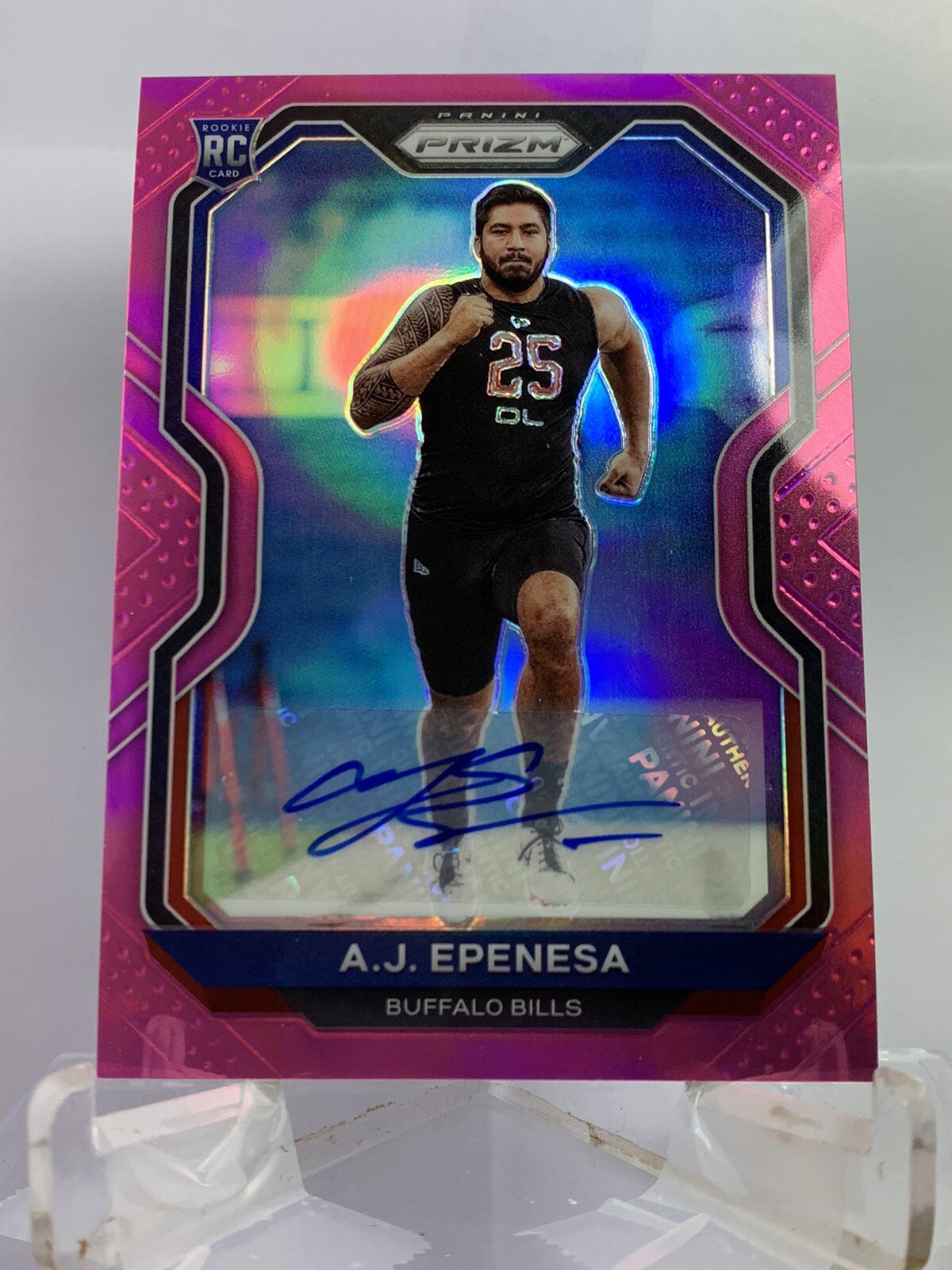 AJ Epenesa Bills 2020 Panini Prizm Football Pink Parallel Rookie RC Auto #313