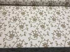 25 Yard Roll Everett Natural Floral Embroidered Fabric