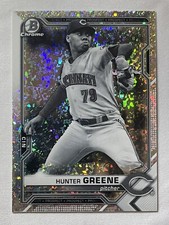 2021 Bowman Chrome Prospects Black & White Mini-Diamond Refractor Hunter Greene