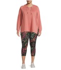 Terra and Sky Pink Ditzy Floral High Rise Capri Leggings 3X (24W-26W) NWT — photo 3