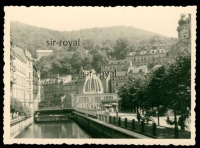Karlsbad 1960er - Tepla Fluß mit Sprudel - Tschechien Karlovy Vary - Foto 10x7cm