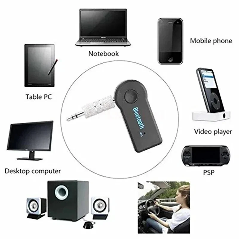 Wireless Bluetooth Receiver 3.5mm AUX Audio Home Car Adapter #sumaik11 - Image 4 of 4
