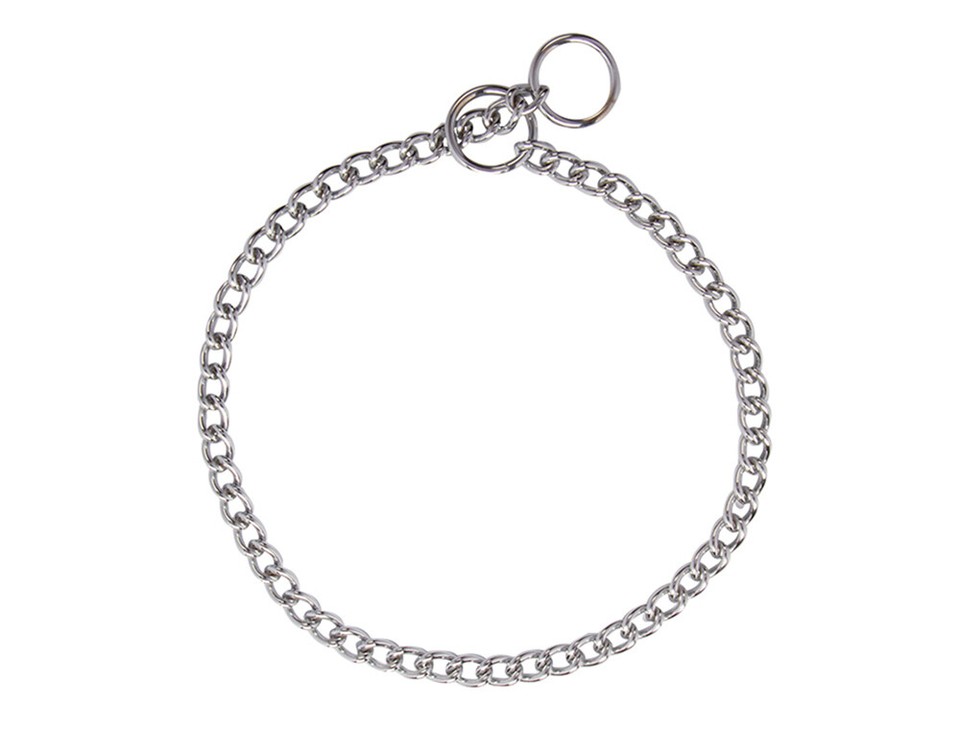 Kettenhalsband kleine Glieder Chrom Kettenwürger Halskette Hund versch. Größen