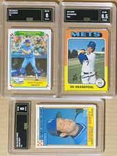 Topps Dale Murphy - George Brett - Ed Kranepool Graded Cards GMA 8 6.5 6