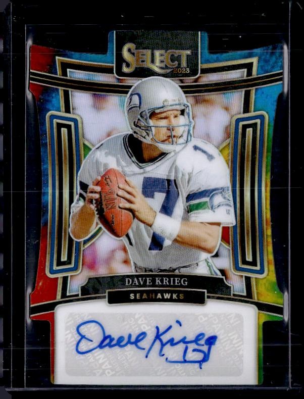2023 Panini Select #SIG-DKR Dave Krieg Signatures Tie-Dye Prizm Die Cuts #/25