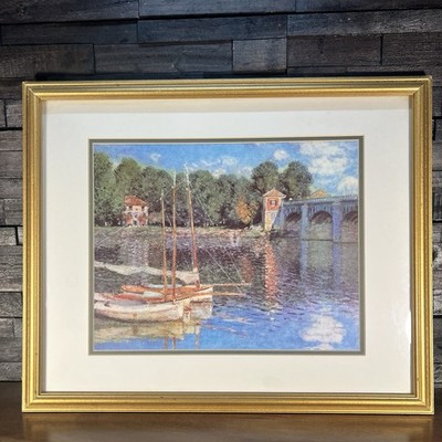 Claude Monet Framed Print Lithograph The Bridge St Argenteuil 21.5 /17.5 
