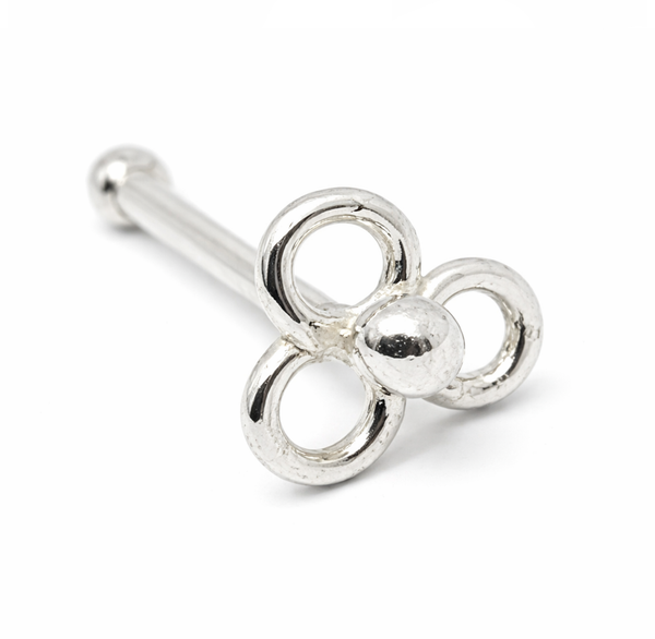 Trinity Blume Nasenstecker 925 Sterling Silber Push Fit Kugelende KöRperschmuck-image