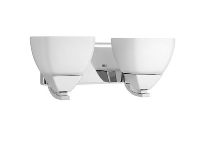 Progress Lighting Appeal 2-Light Polished Chrome Bath Vanity Etched White Glass