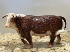 Vintage Breyer Hereford Glossy Walking Bull Brown/Red Unmarked Rare