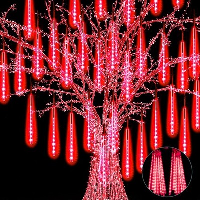 JJGoo 4pk 20in LED Meteor Shower Rain Lights Outdoor Christmas Icicle Decor 40 T
