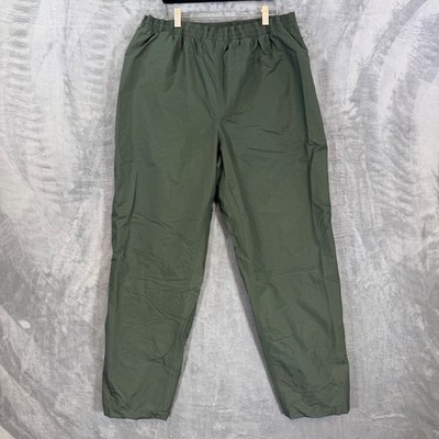 Cabelas Gore-Tex Rain Pants Men's Size L Olive Green Waterproof Trousers