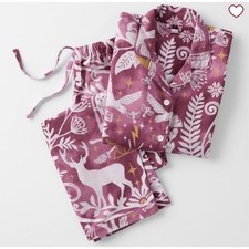 Pottery Barn NWT Teen Harry Potter Magical Damask Organic Flannel Pajamas Set-L
