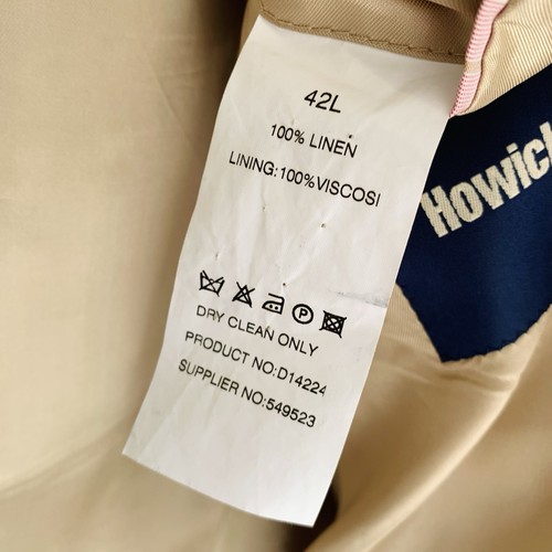 Howick Pure Linen Blazer Mens 42 L Stone Beige Luxury Tailored Jacket - Picture 9 of 13