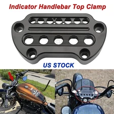 Black Indicator Light Top Clamp Handlebar Riser Clamp For Harley Dyna Sportster