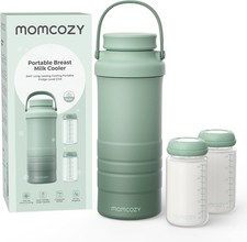 22oz Portable Breast Milk Cooler Travel Breastmilk Chiller with 2pc Baby Bottles