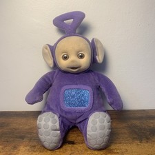 Vintage 1998 Teletubbies Tinky Winky Purple Plush Doll Fuzzy Face by Eden 8  