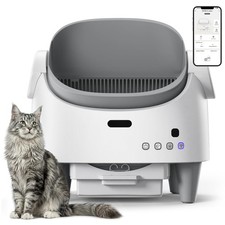 Selbstreinigende Katzentoilette Offene-Top App-Steuerung,12 Sicherheitssensoren