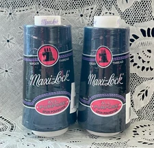 NEW 2 Navy maxi-lock 3000Yd spools 100% polyester overlock sewing thread TEX 27