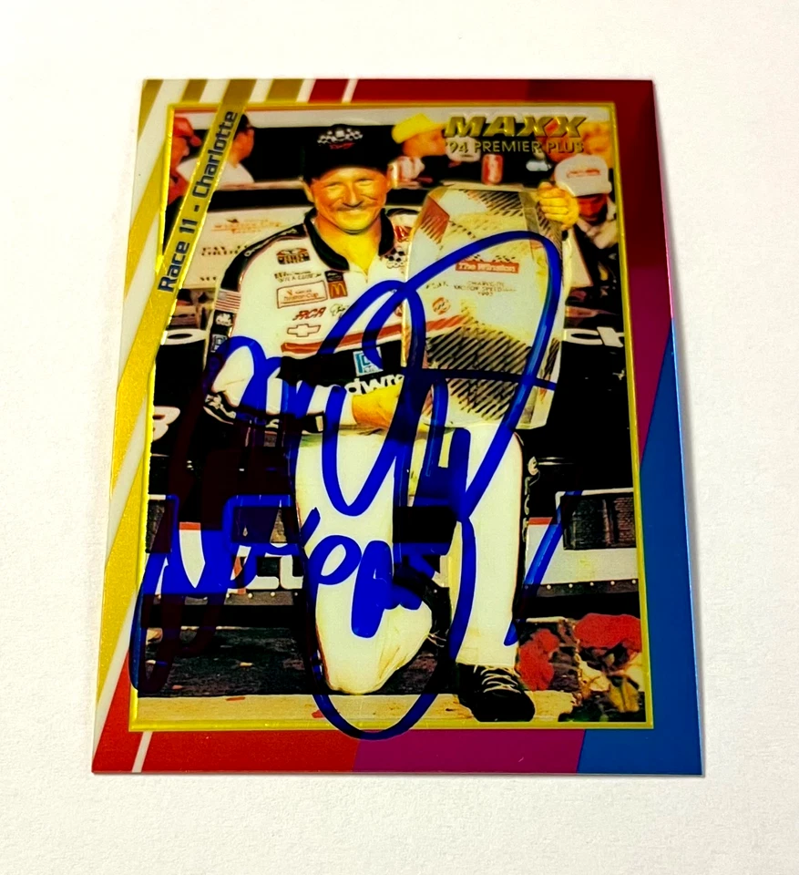 Dale Earnhardt NASCAR 1994 Maxx #177 Charlotte Win Autographed Signed - Image 3 of 4