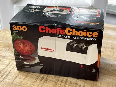 Chef's Choice Diamond Hone Electric Knife Sharpener Model 300 Original Box, Inst