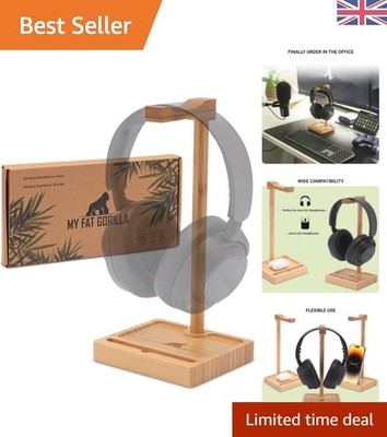 Natürlicher Bambus Headset Halter - Platzsparendes Design für Kopfhörer & Zubehör