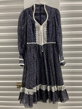 Vintage Gunne Sax Dress Size 9 Corset Tie With Lace Accents Jessica San Fran