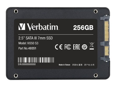 Verbatim Vi550 Solid-State-Disk 256 GB intern 2.5'' 6,4 cm SATA 6Gb/s