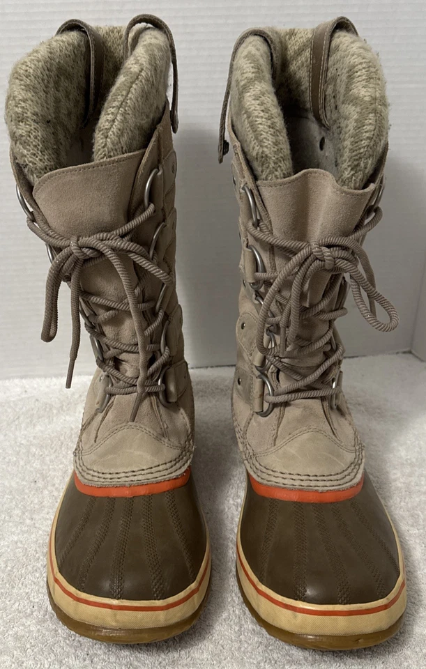 Sorel Mujer Joan Of Arctic Tejido Beige Botas Altas Pato Talla 9.5 NL2084-160 Foto 3 de 4