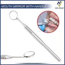 Dental Mouth Mirror  With Handle Teeth Diagnostic Inspection Hygiene Dentist Lab