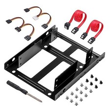 SSD Metal Mounting Bracket Kit, 2.5 to 3.5 Hard Drive 2 Pack 2.5 to 3.5 Black 